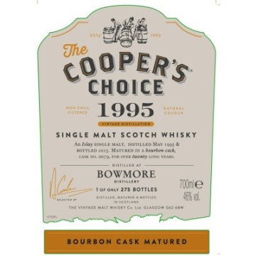 The Cooper's Choice 1995 Bowmore Bourbon Cask Matured