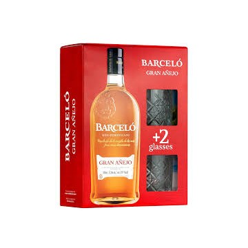 Barcelo gran Anejo + 2 glazen